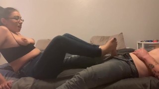 Slutty Latina Gives Blowjob and Footjob (don’t own rights to background music)