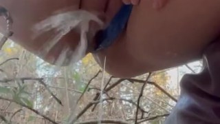 Pissing in the cold woods! I am Selling this thong!
