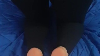 Big Ass Latina playing with her beautiful Feet