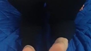 Big Ass Latina playing with her beautiful Feet