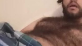 Hairy latino shows cock