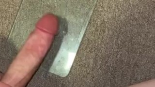 Quick Cumshot Dripping on Glass