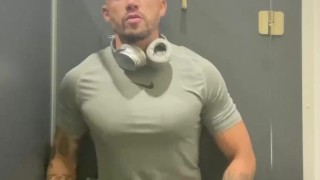 Quick stop at the gym to show off my big cock 