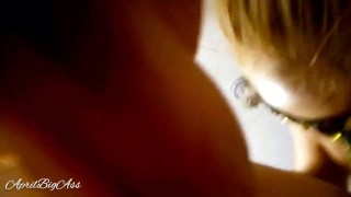 drinking pee for the first time at 18 years old, with a glass and deep throat -april bigass-