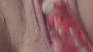 I love my glass dildo In my pussy mmm