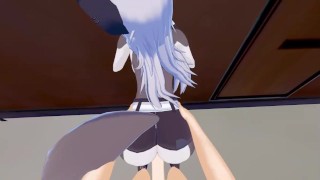 Fucking the wolf girl Loona against a wall - Helluva Boss Hentai.