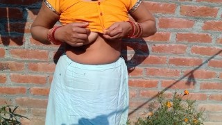 Desi village Bhabhi outside fucking with step brother