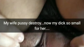 After bareback gangbang, my small dick in condom can't satisfy my wife`s pussy [Cuckold. Snapchat]
