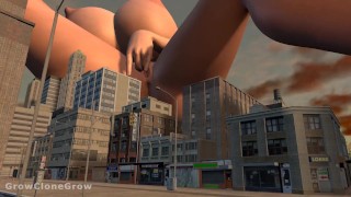 City Giantess, Masturbation Growth