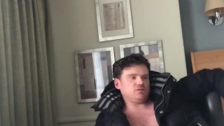 Straight British Builder In Hotel After Work Having a wank