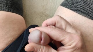 Sissy tease her clit and cum
