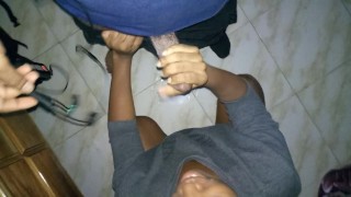 Suppose To Be Working At Home Quarantine Ebony Stepsister Started Dick Sucking