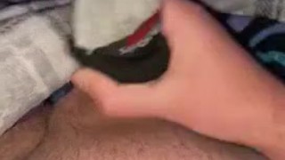Jerkin off n busting in a sock