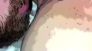 Anime Porn video of Cum eating Husband that loves licking up his cum off wifes pussy & swallows it 