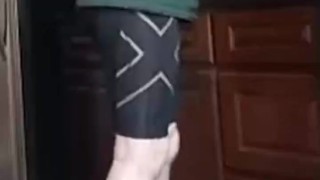 Holding in spandex shorts