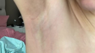 Shaves hairy armpits, shows shaved armpits!