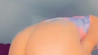 Big ass rides big dildo 