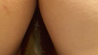Big ass in the air fucking huge ass dildo