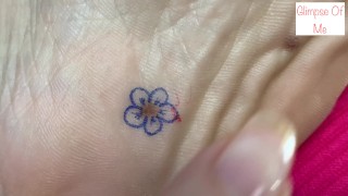 drawing petals on the moles of my feet ..foot fetish - glimpseofme