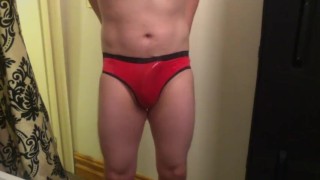 Light bladder torture in tight pink underwear
