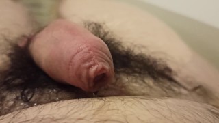 pissing on my belly in the bathtub