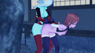 Supreame Kai Chronoa sucks Towa's dick, has doggystyle orgasm. Dragon Ball Xenoverse Futanari Hentai