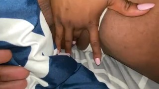 Plays with pussy while porn on 