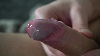 Hairy & uncut boy cum in a glass!
