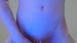Boy strips naked, sniffs his underwear, edges his dick and cums in a bowl