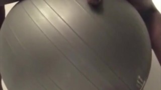 Cum Drips Down Fitness Ball | OnlyFans / jocktheblackthot