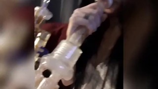 Smoking Dabs in lingerie