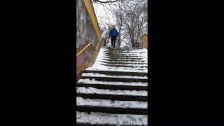 1ncandenza wanks and pisses on the frozen canal