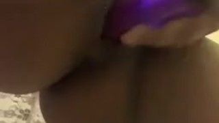 Watch me fuck myself with my purple toy 