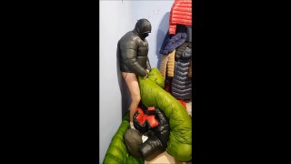 Cum on the hood of my down jacket