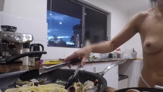 Cooking Naked For Daddy On Valentine's Day