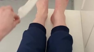 Socks off after school day! 