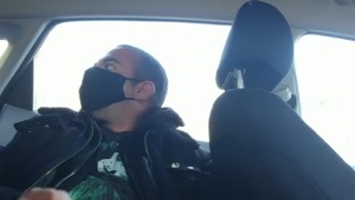 Jerking it in my car at work 