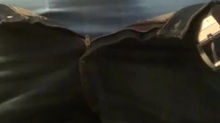 Straight guys shoots his HUGE load in a public restroom 