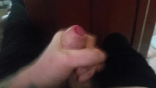 Wanking a big hard dick