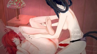 Kuroka rough fucks Rias Gremory with a strapon. DxD Lesbian Hentai.
