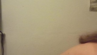 Gagged anal insertion and masturbation + cum eating