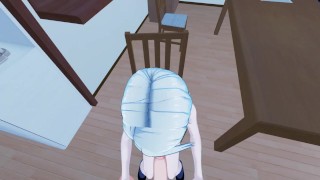 Sae Niijima deepthroats cock and swallows load of cum - Persona 5 Hentai.