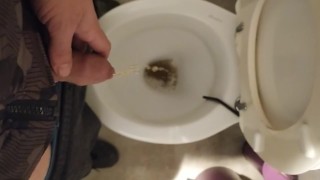 Peeing at work forher