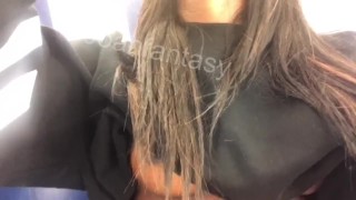 Playing with my pussy in a busy store change room 