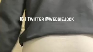 Jock changes while wearing tighty whities