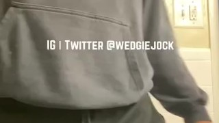 Jock changes while wearing tighty whities