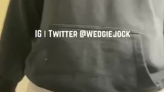 Jock changes while wearing tighty whities