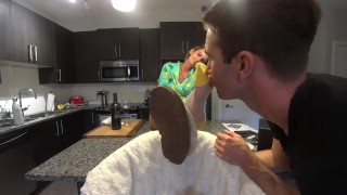 Step Mom Seduces Step Son with Sexy Nylon Soles