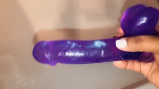 creaming all over my purple dildo