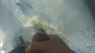 man moaning in the mountains masturbating
